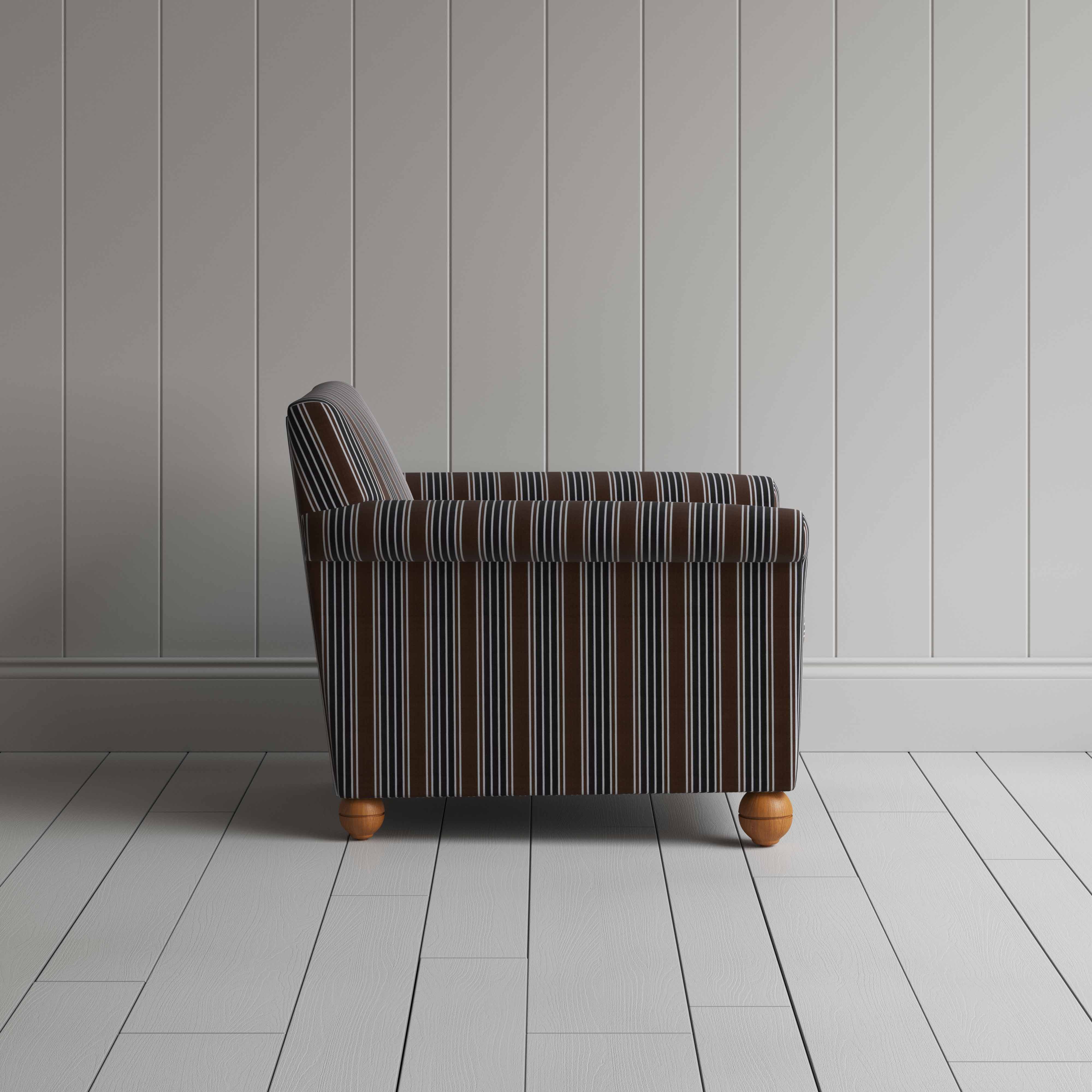  Idler Armchair in Regatta Cotton, Charcoal - Nicola Harding 