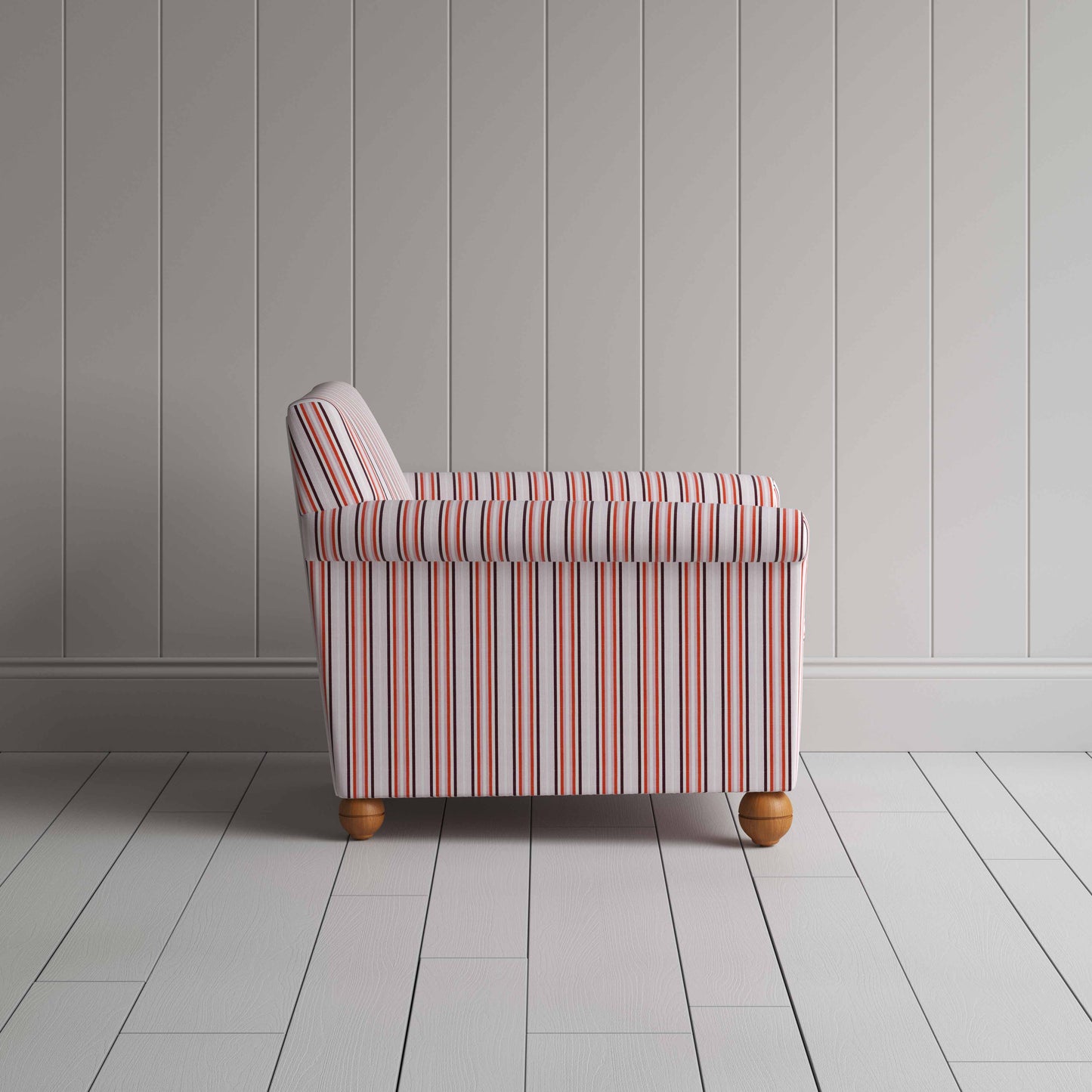 Idler Armchair in Slow Lane Cotton Linen, Berry