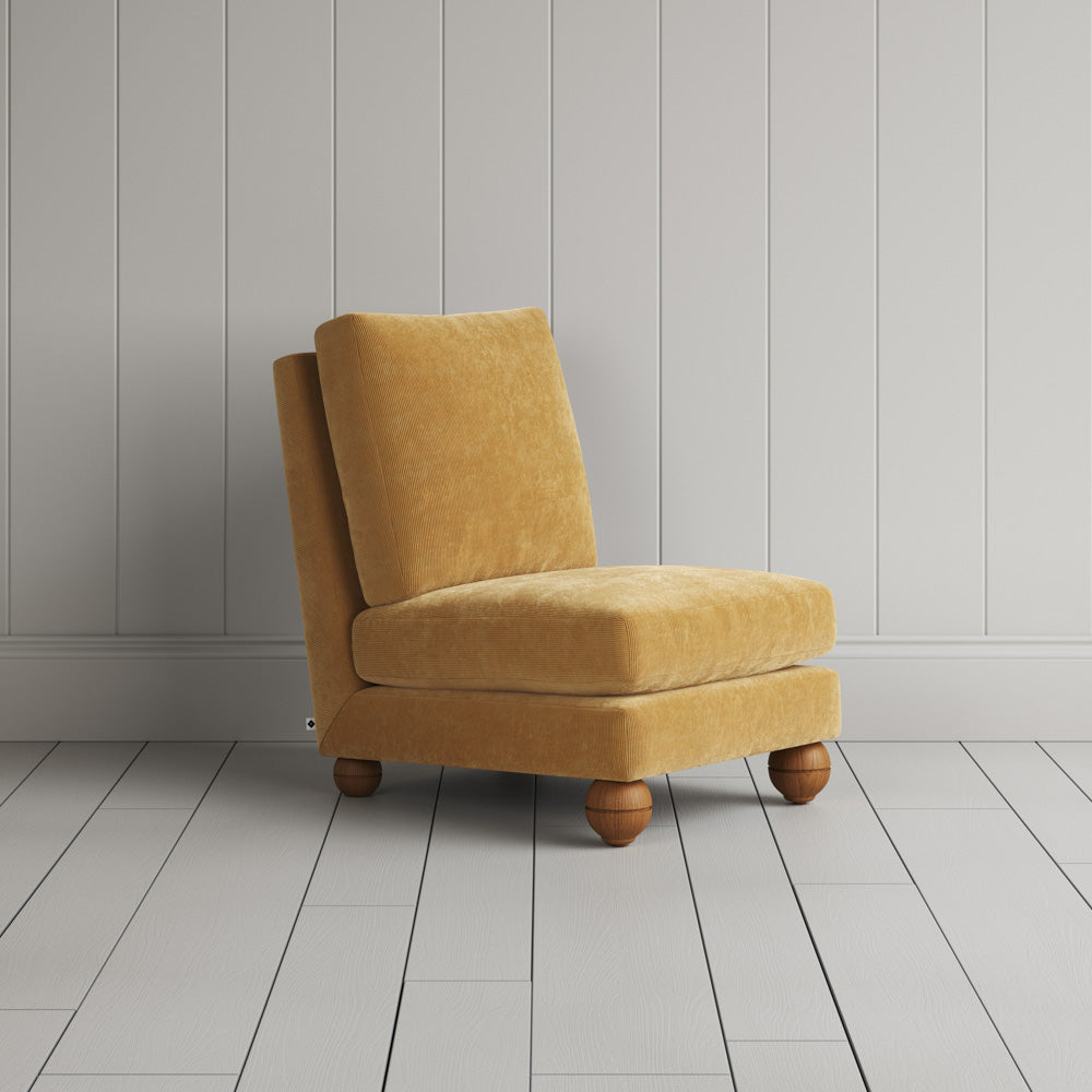 Perch Armchair in Wheat Classic Corduroy, a compact UK handmade chair by NiX
