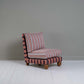 Perch Slipper Armchair in Regatta Cotton Flame Frame and Slow Lane Cotton Linen Berry Seat