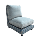 Pre-Loved - Perch Slipper Armchair in Well Plaid Frame and Intelligent Velvet Mineral Seat