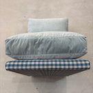 Pre-Loved - Perch Slipper Armchair in Well Plaid Frame and Intelligent Velvet Mineral Seat