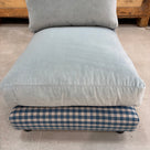 Pre-Loved - Perch Slipper Armchair in Well Plaid Frame and Intelligent Velvet Mineral Seat