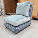 Pre-Loved - Perch Slipper Armchair in Well Plaid Frame and Intelligent Velvet Mineral Seat