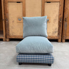 Pre-Loved - Perch Slipper Armchair in Well Plaid Frame and Intelligent Velvet Mineral Seat
