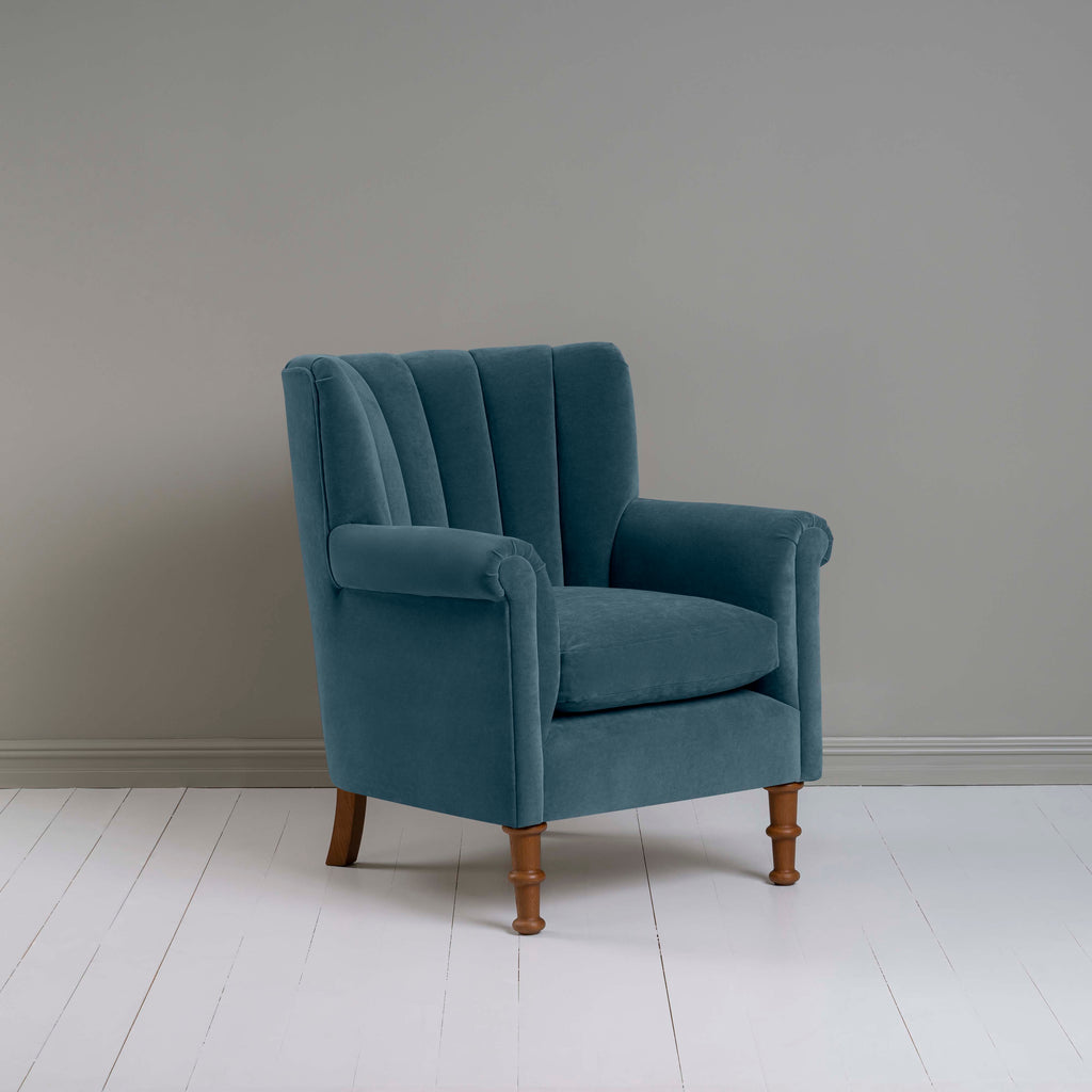  Time Out Armchair in Intelligent Velvet Aegean - NiX 