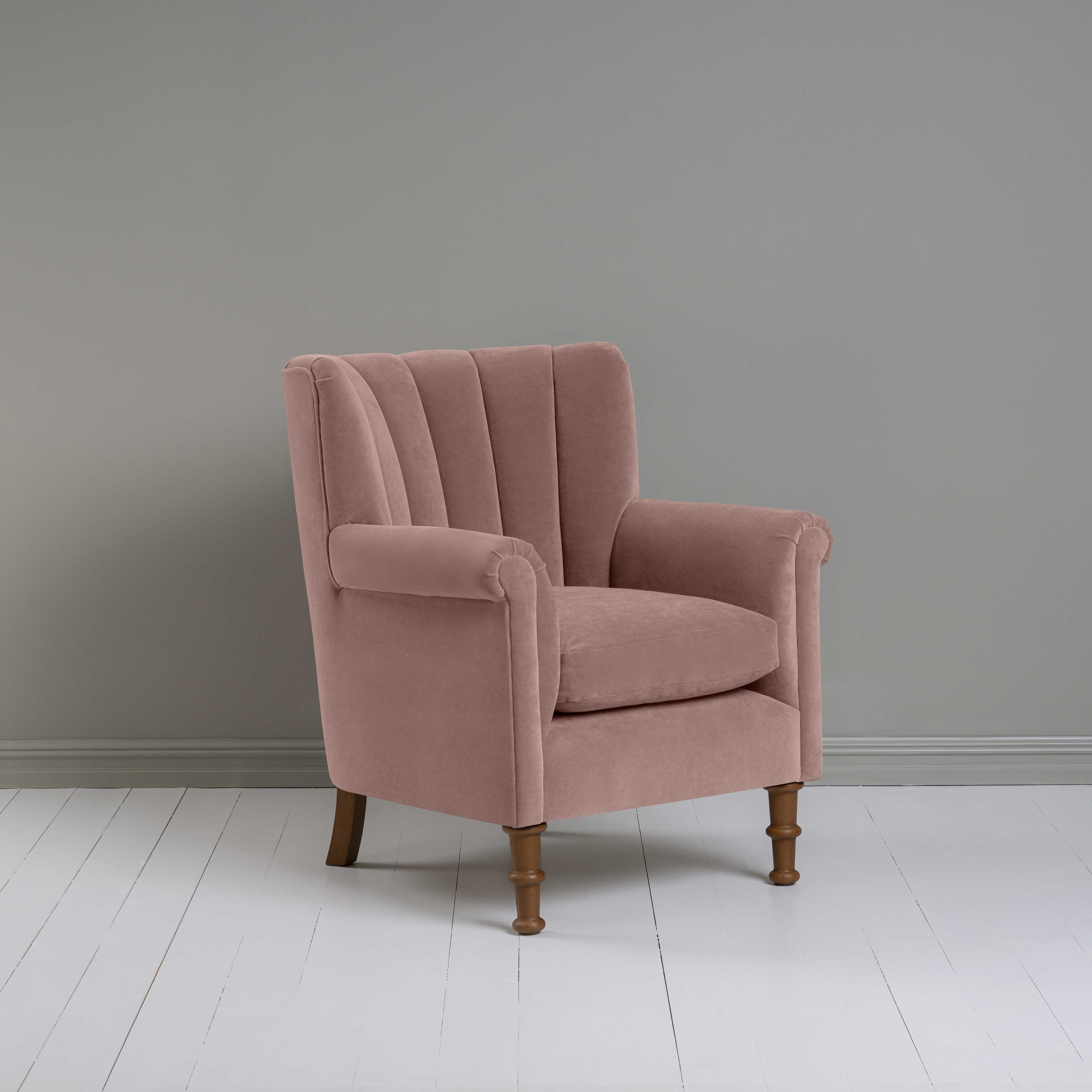  Time Out Armchair in Intelligent Velvet Dusky Pink 