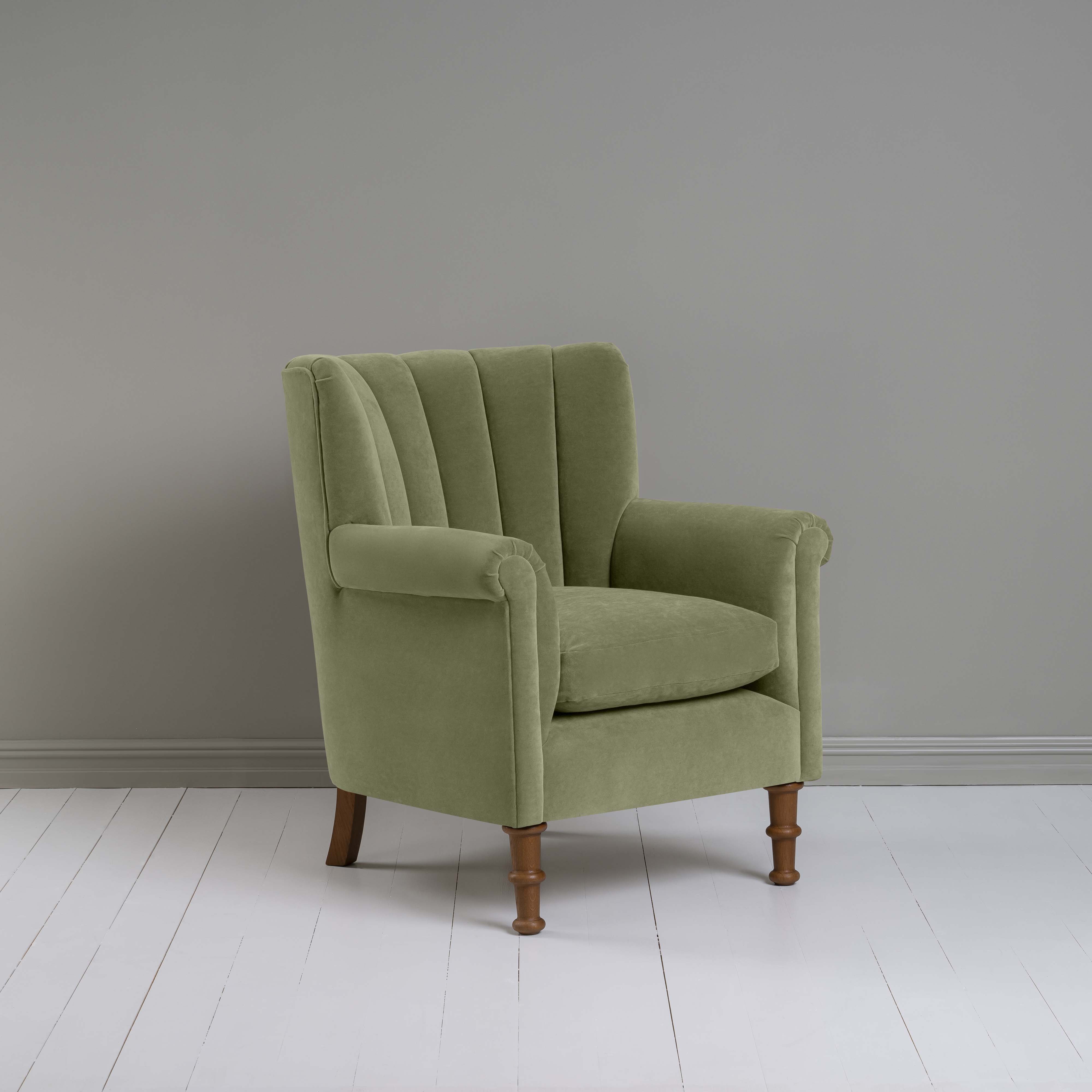  Time Out Armchair in Intelligent Velvet Green Tea - NiX 