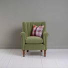  Time Out Armchair in Intelligent Velvet Green Tea, Front View With Cushion - NiX 