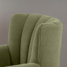  Time Out Armchair in Intelligent Velvet Green Tea, High Back Design Closeup - NiX 