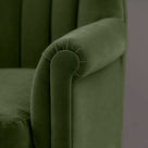  Time Out Armchair in Intelligent Velvet Juniper, Arm Design Closeup - NiX 