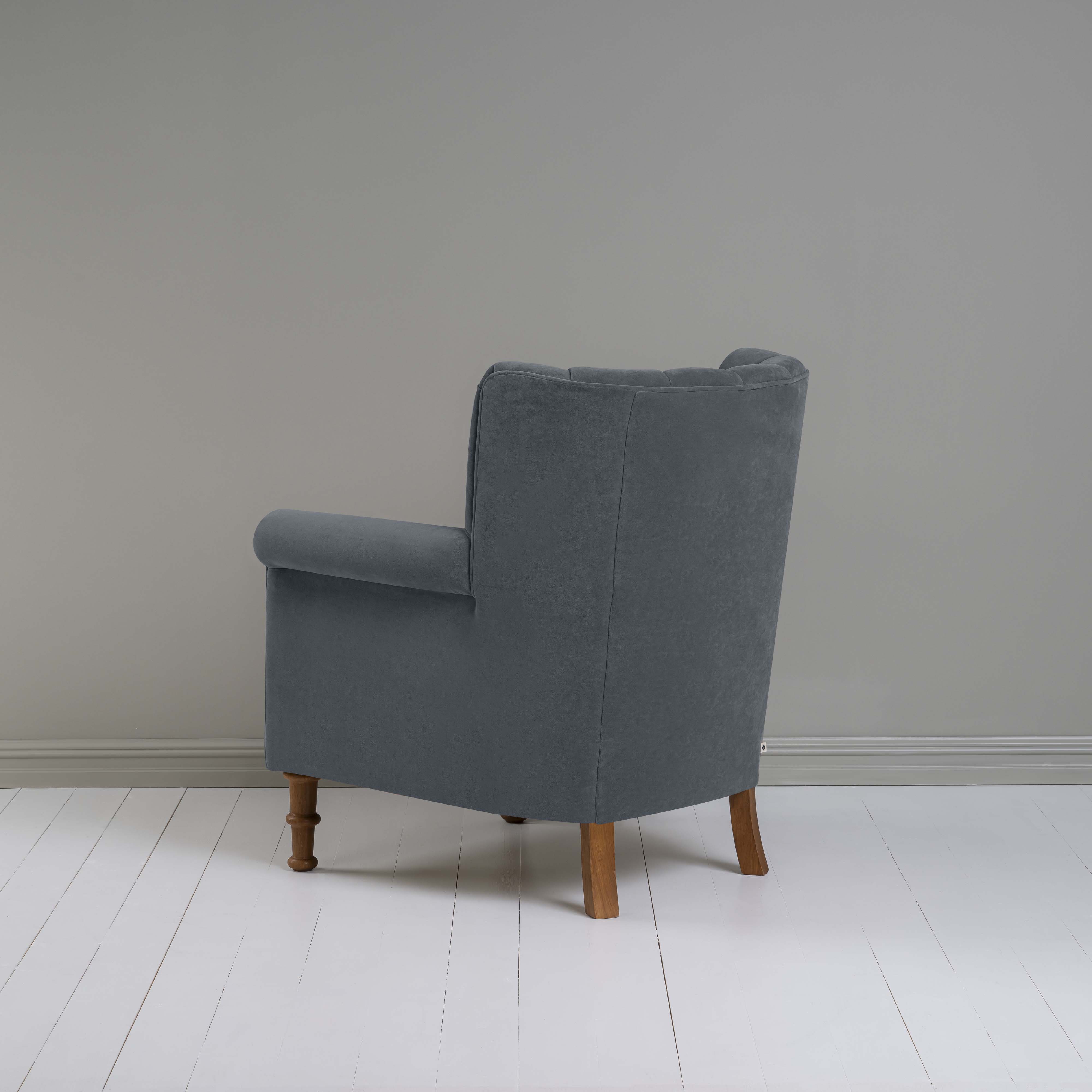  Time Out Armchair in Intelligent Velvet Mercury 