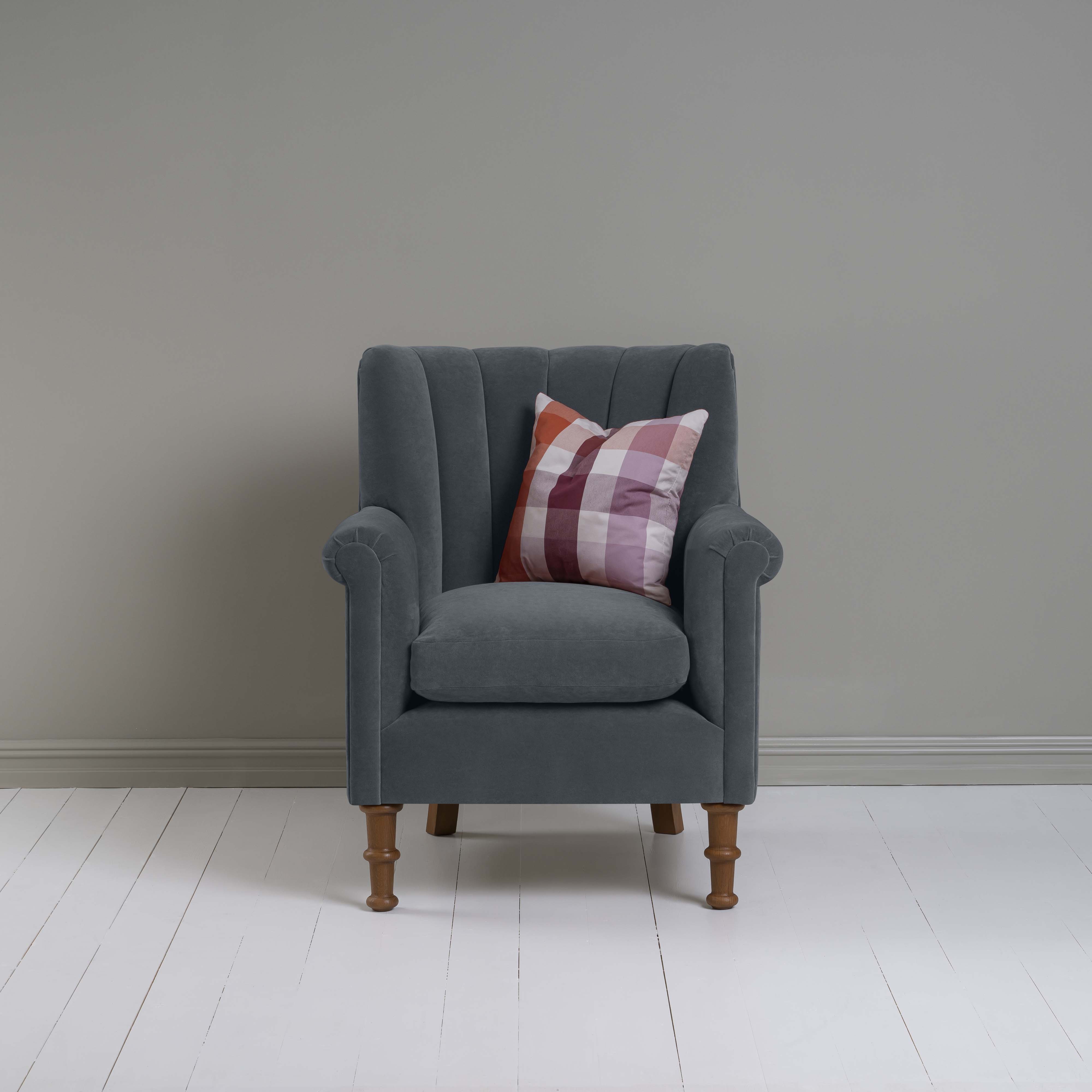  Time Out Armchair in Intelligent Velvet Mercury 