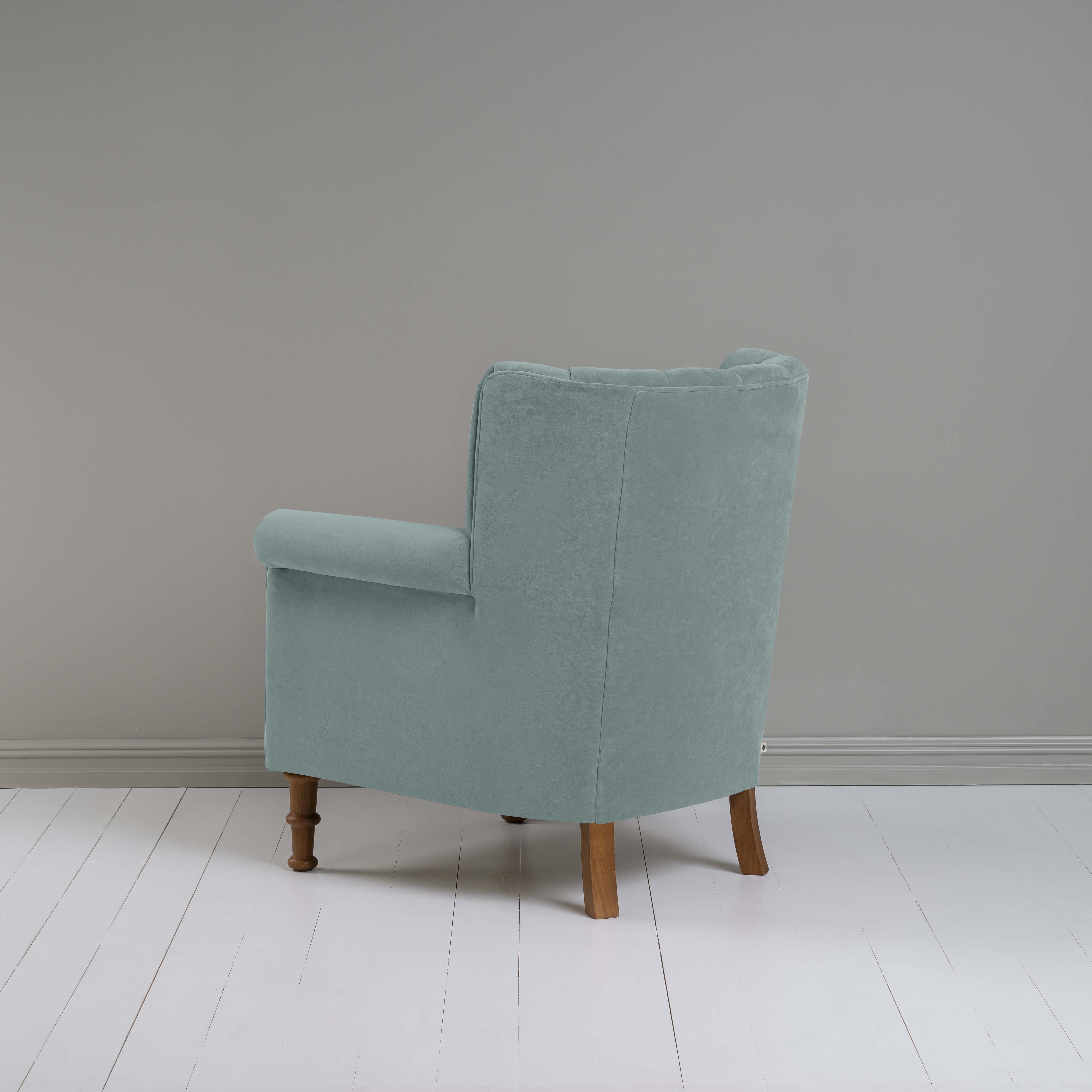  Time Out Armchair in Intelligent Velvet Mineral, Back View - NiX 