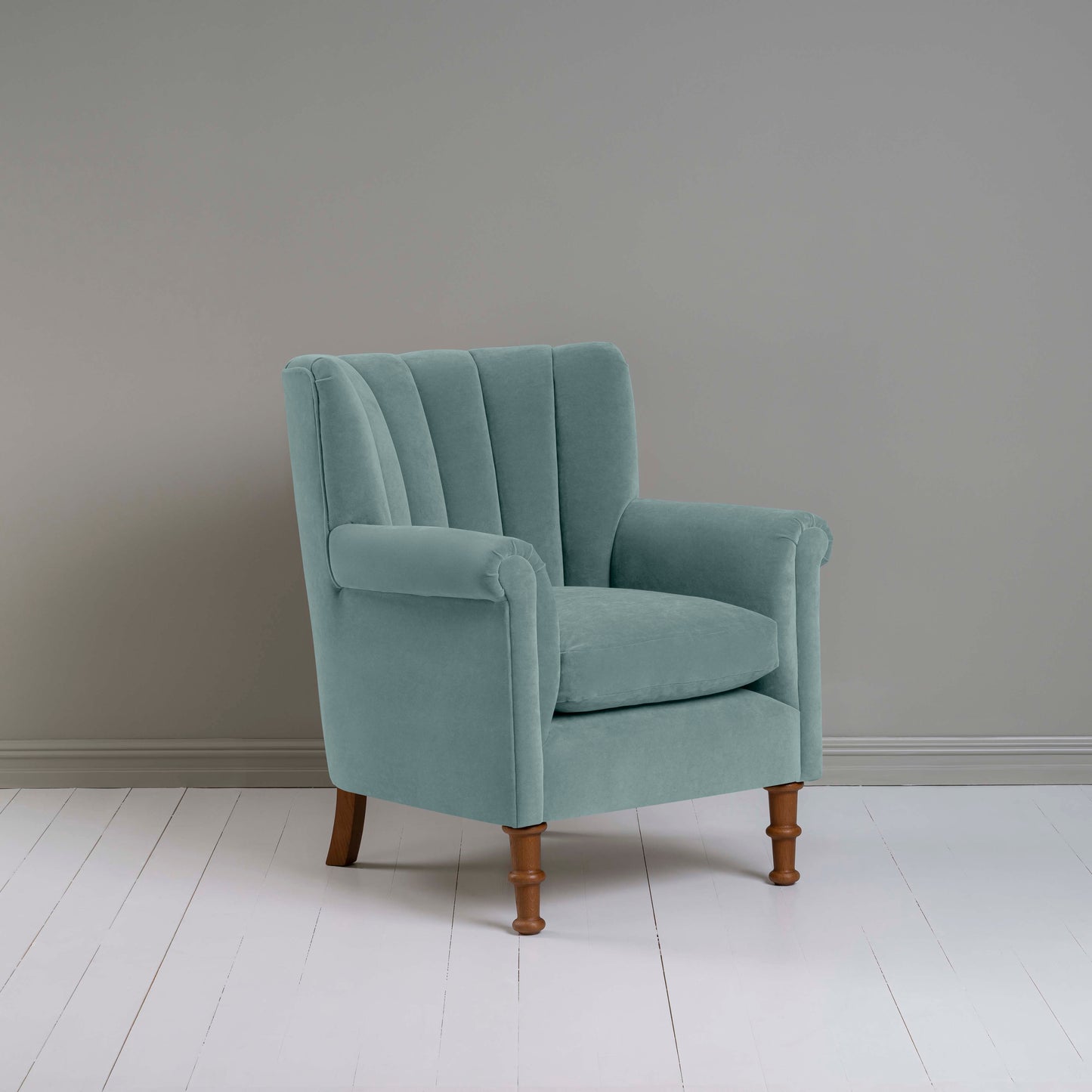 Time Out Armchair in Intelligent Velvet Mineral - NiX