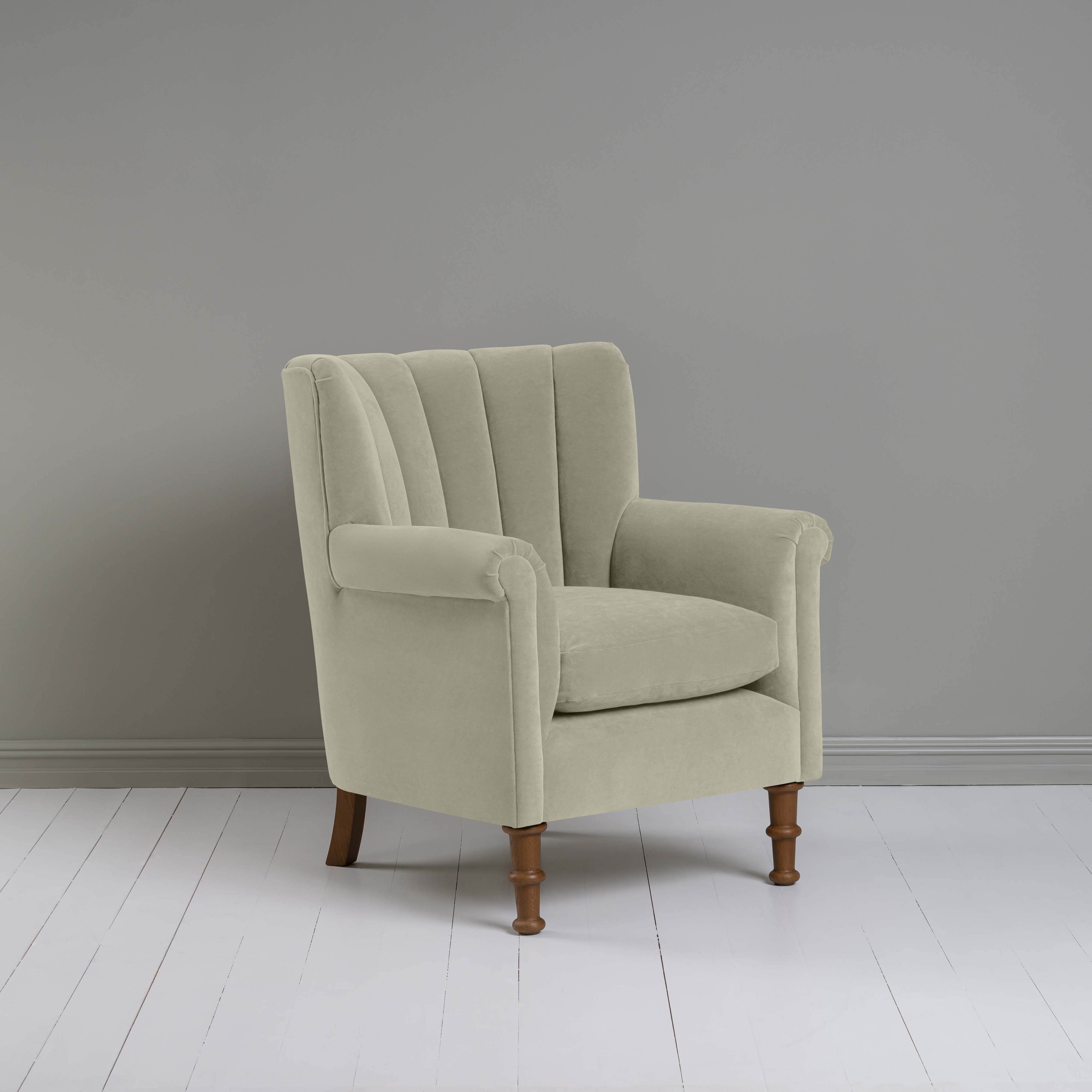  Time Out Armchair in Intelligent Velvet Moonstone 