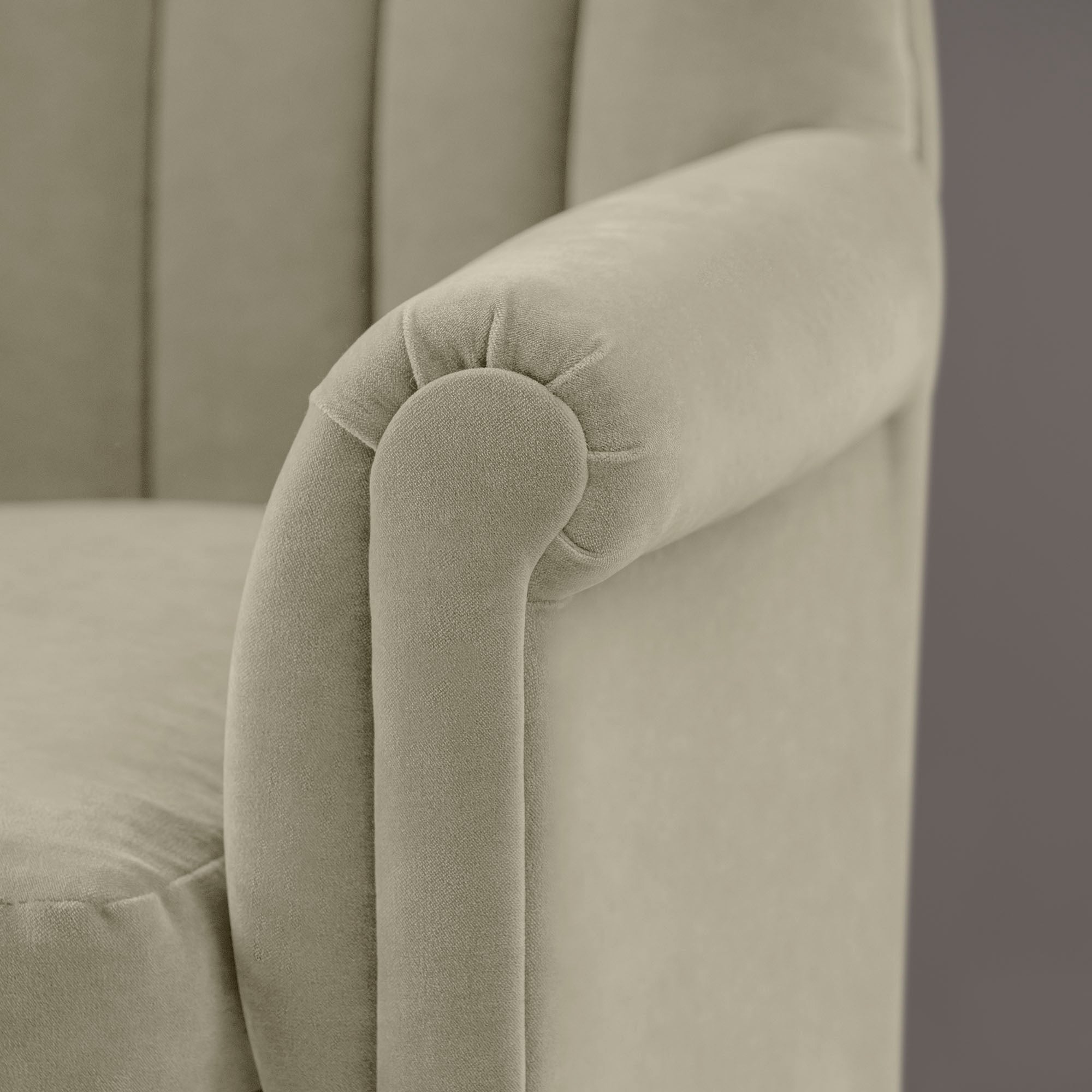  Time Out Armchair in Intelligent Velvet Moonstone 