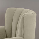  Time Out Armchair in Intelligent Velvet Moonstone, High Back Design Closeup - NiX 