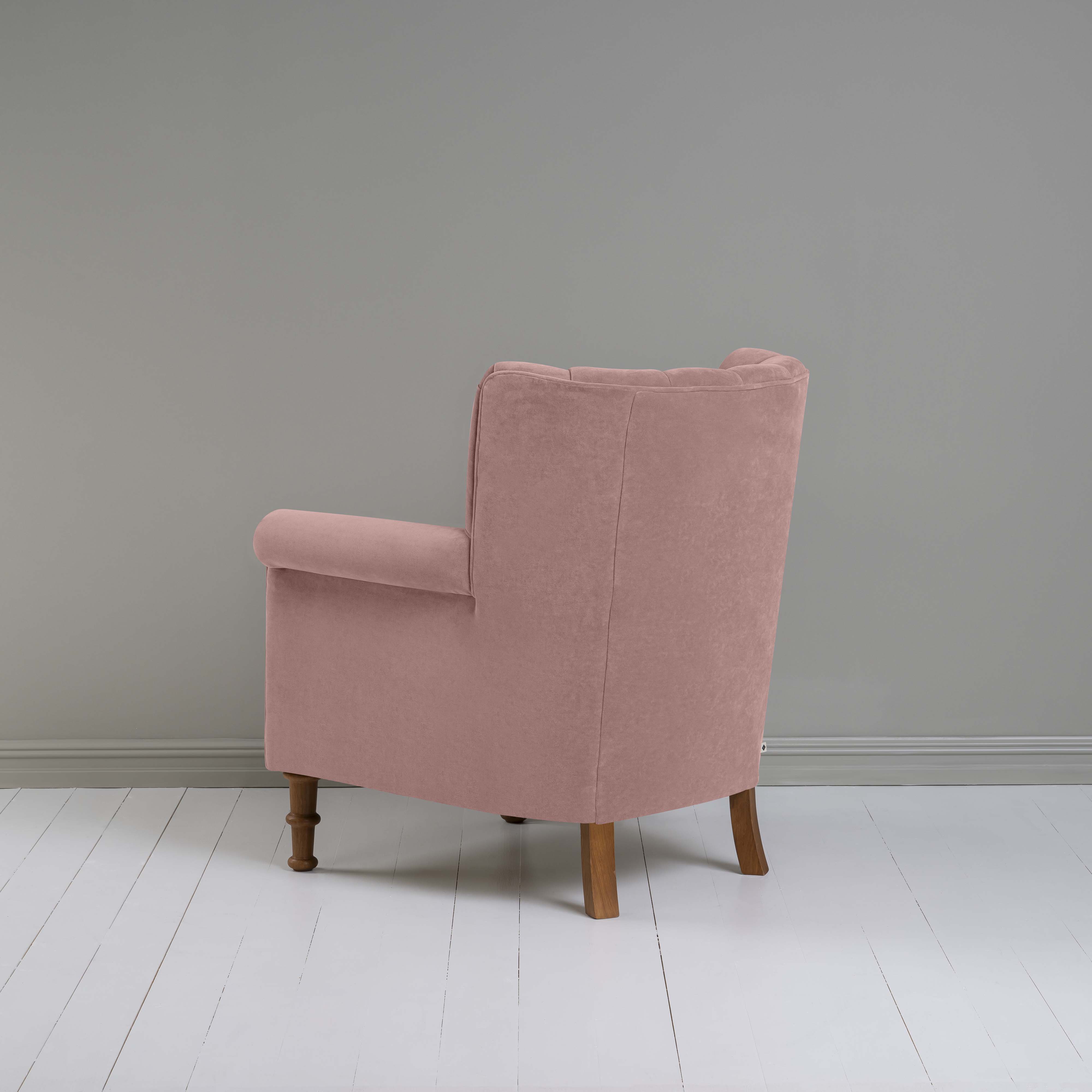  Time Out Armchair in Intelligent Velvet Rose, Back View - NiX 