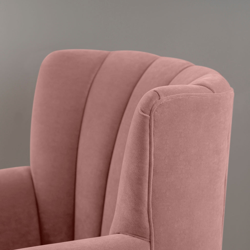  Time Out Armchair in Intelligent Velvet Rose, Back Design Finishing Closeup - NiX 
