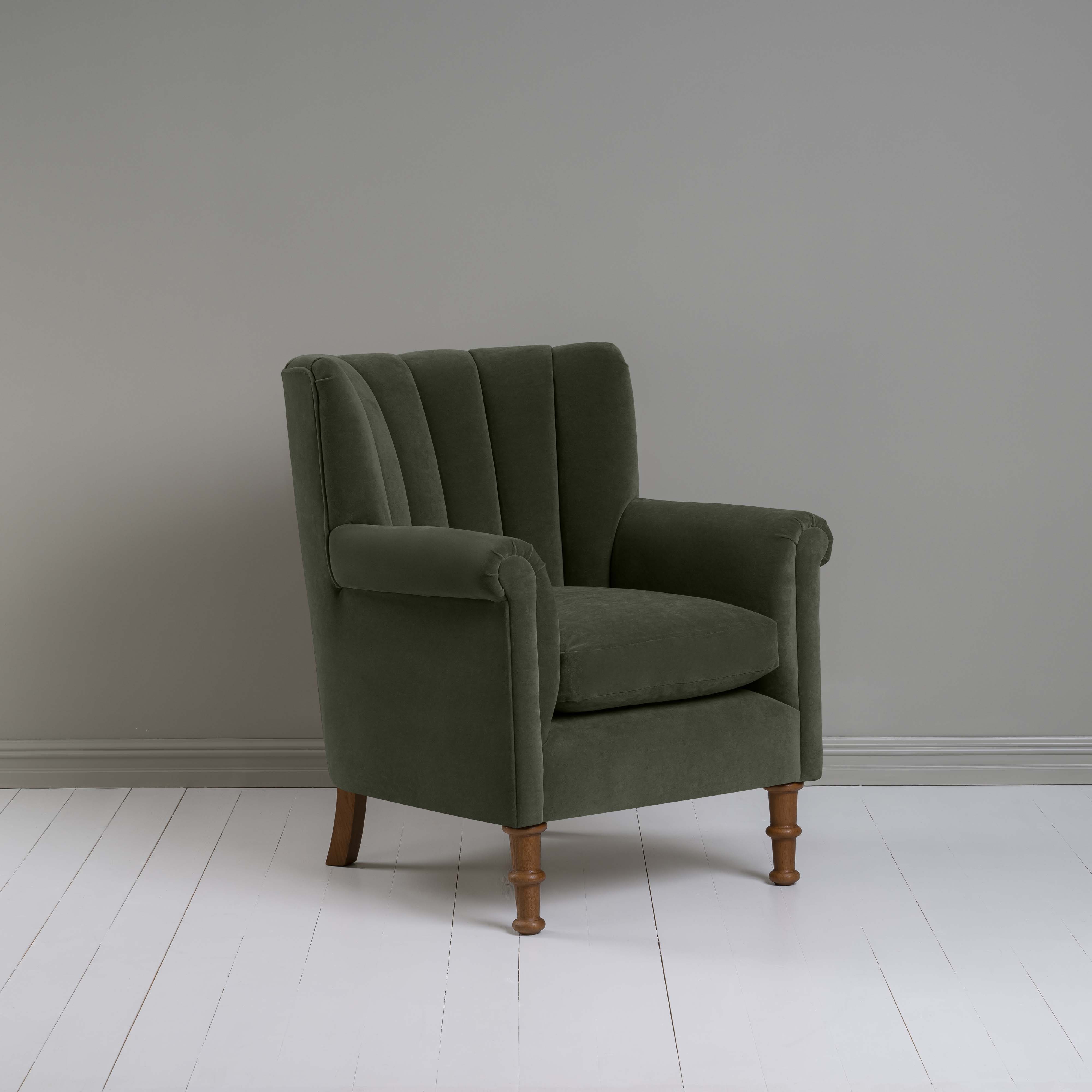  Time Out Armchair in Intelligent Velvet Seaweed - NiX 