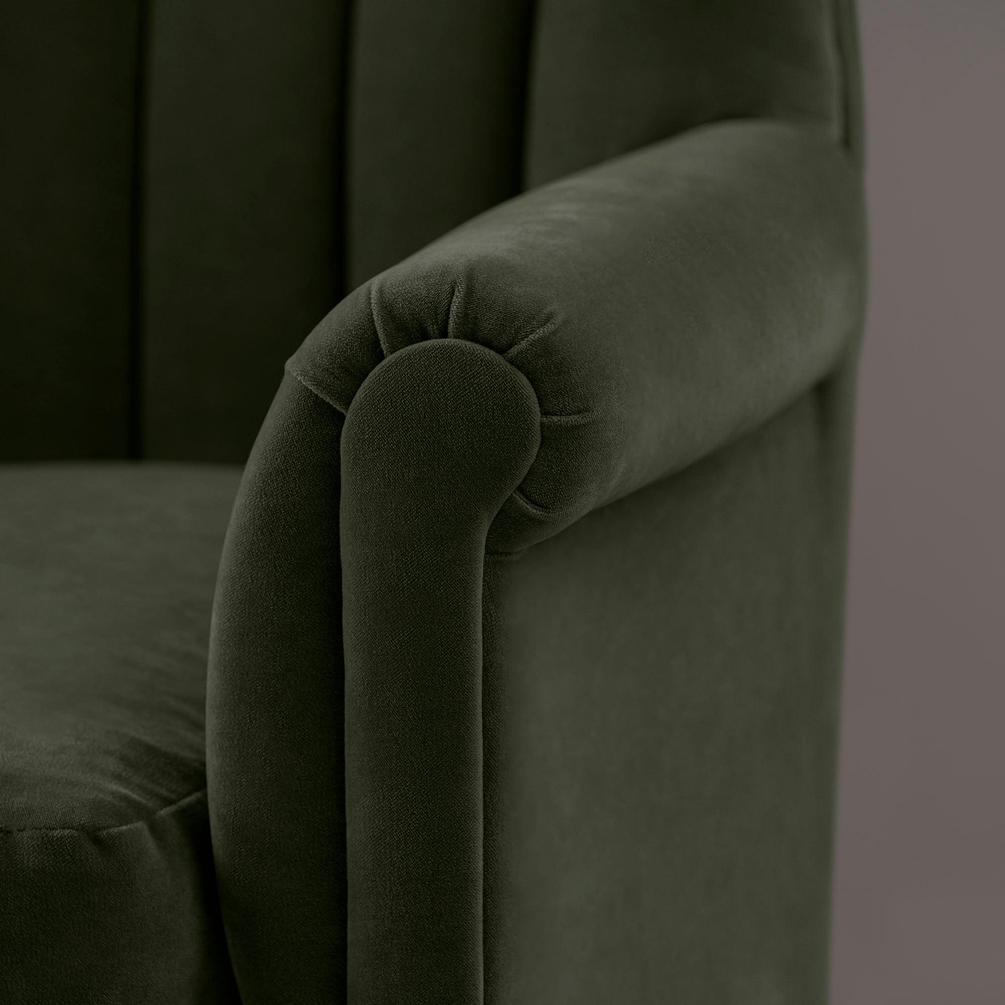  Time Out Armchair in Intelligent Velvet Seaweed 