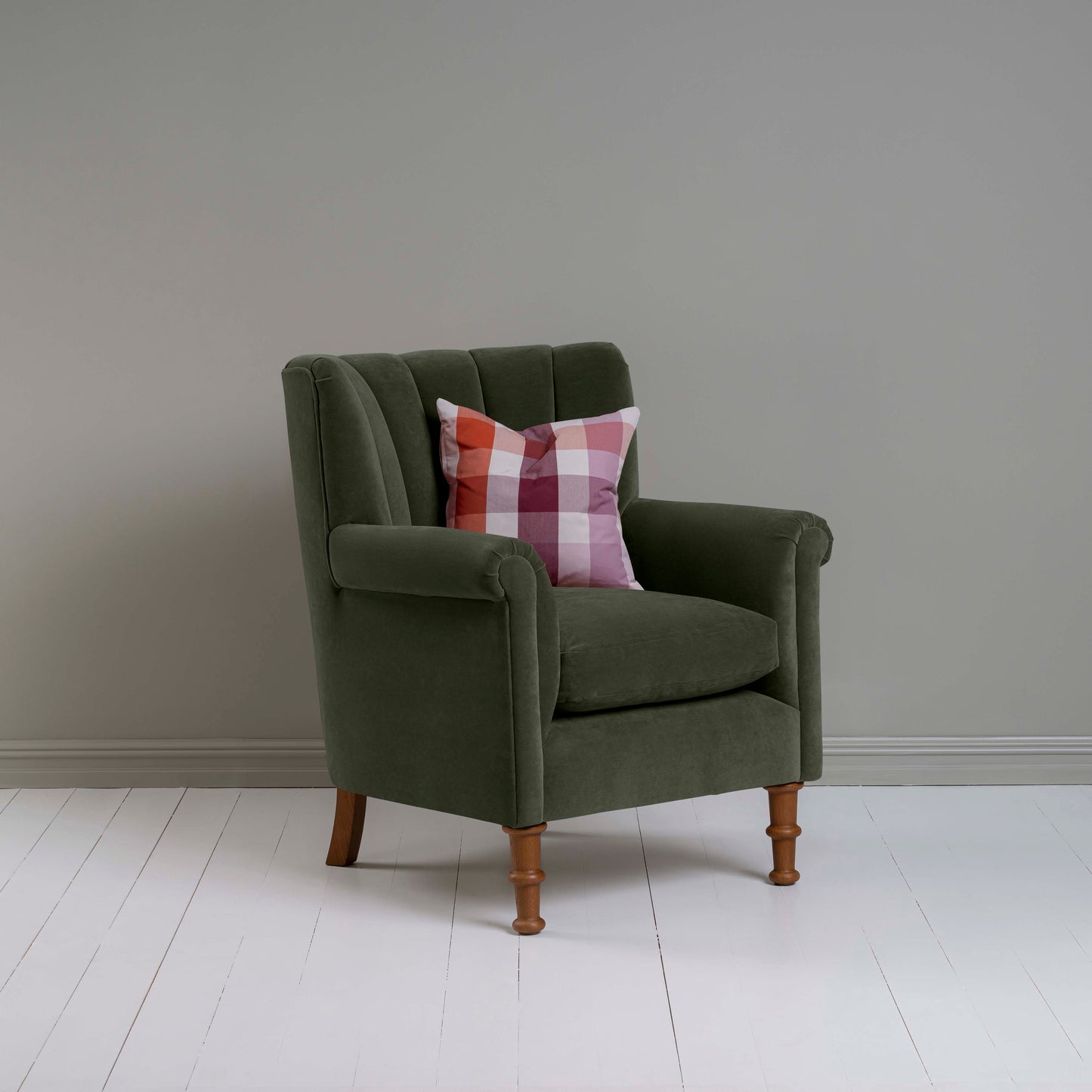 Time Out Armchair in Intelligent Velvet Seaweed