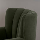  Time Out Armchair in Intelligent Velvet Seaweed, High Back Design Closeup - NiX 