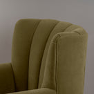  Time Out Armchair in Intelligent Velvet Sepia, High Back Design Closeup - NiX 