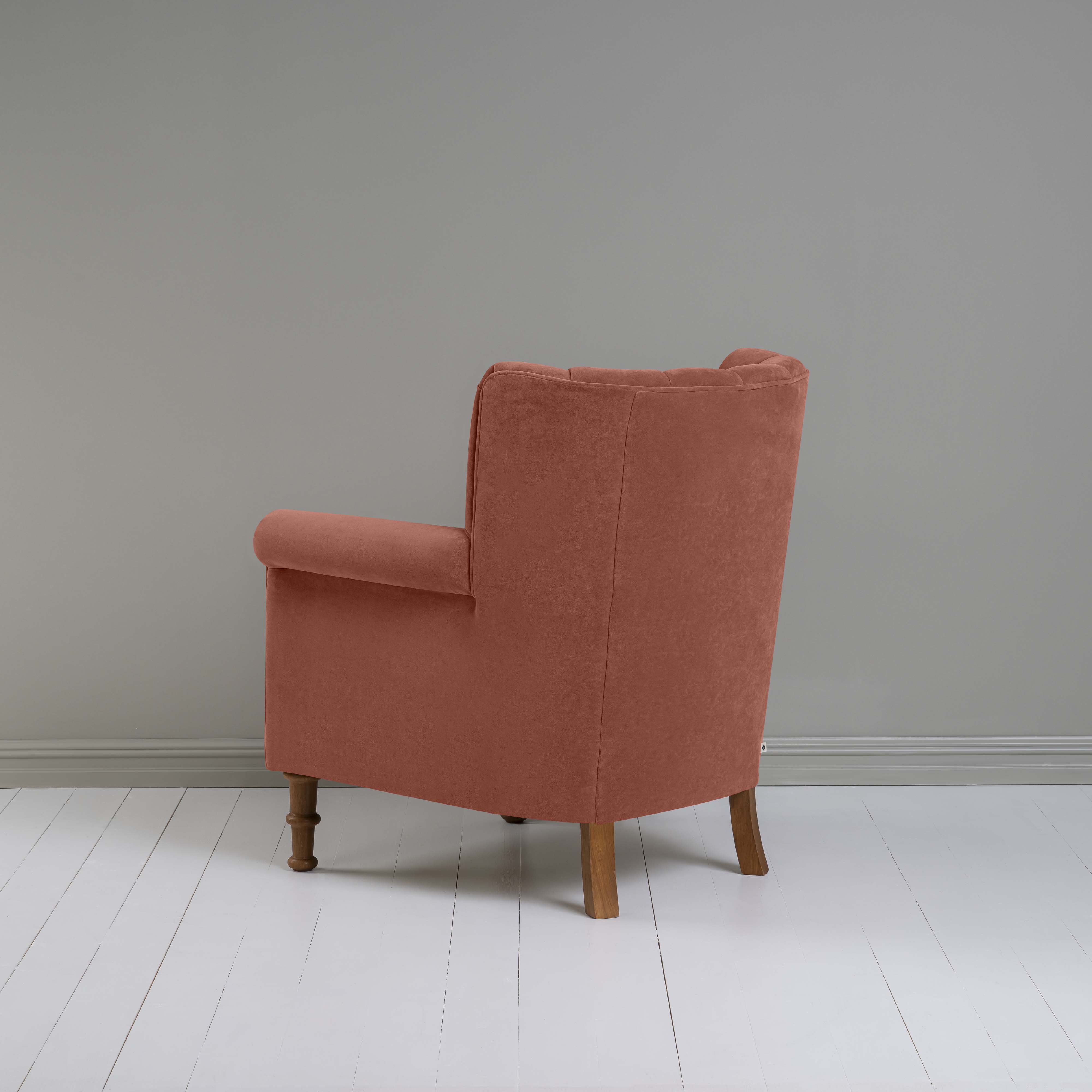  Time Out Armchair in Intelligent Velvet Sienna, Back View - NiX 