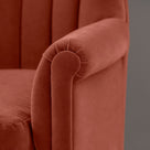  Time Out Armchair in Intelligent Velvet Sienna, Arm Design Closeup - NiX 