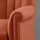  Time Out Armchair in Laidback Linen Cayenne, Arm Design Closeup - NiX 