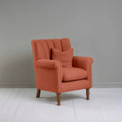  Time Out Armchair in Laidback Linen Cayenne, Side View With Matching Cushion - NiX 