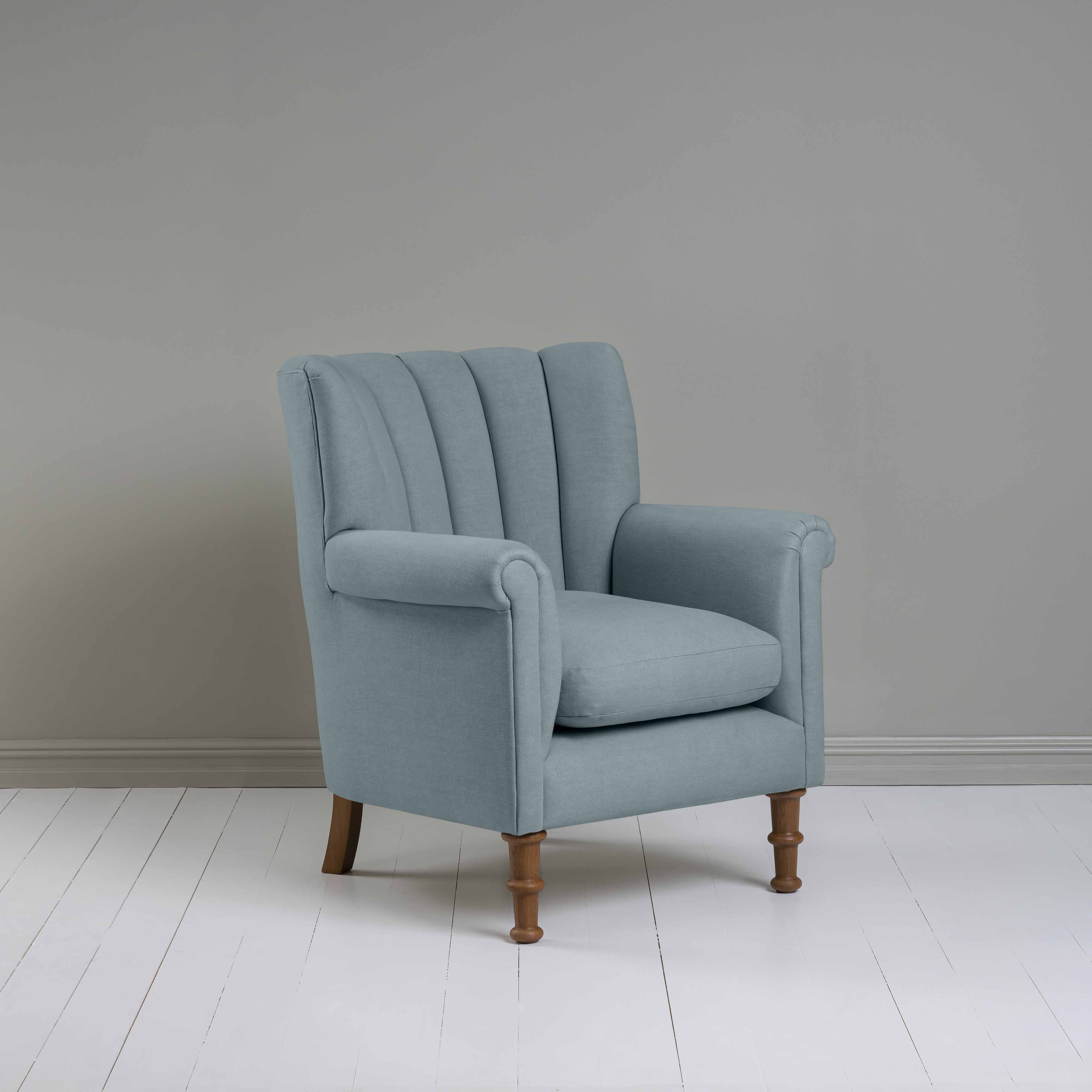  Time Out Armchair in Laidback Linen Cerulean - NiX 