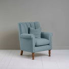 Time Out Armchair in Laidback Linen Cerulean, Side View With Matching Cushion - NiX 