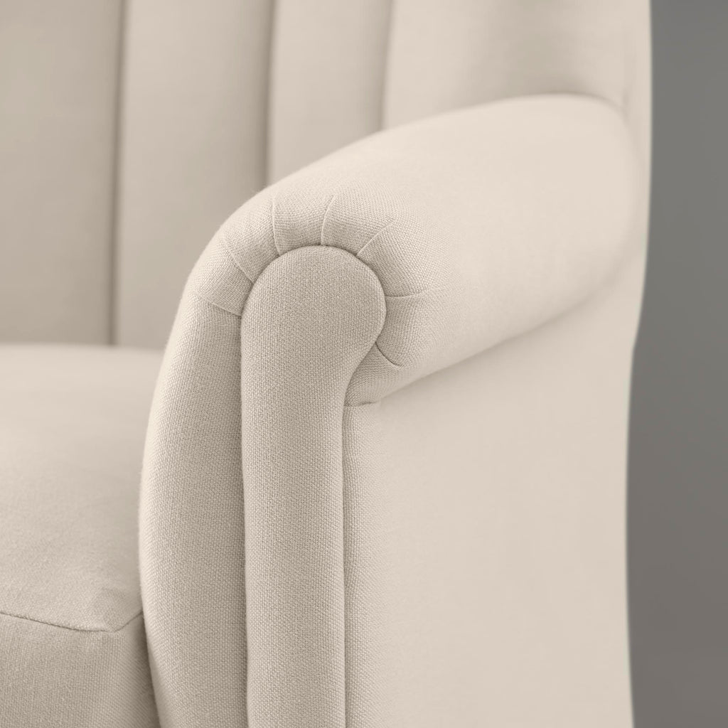  Time Out Armchair in Laidback Linen Dove, Arm Design Closeup - NiX 