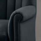  Time Out Armchair in Laidback Linen Midnight, Arm Design Closeup - NiX 