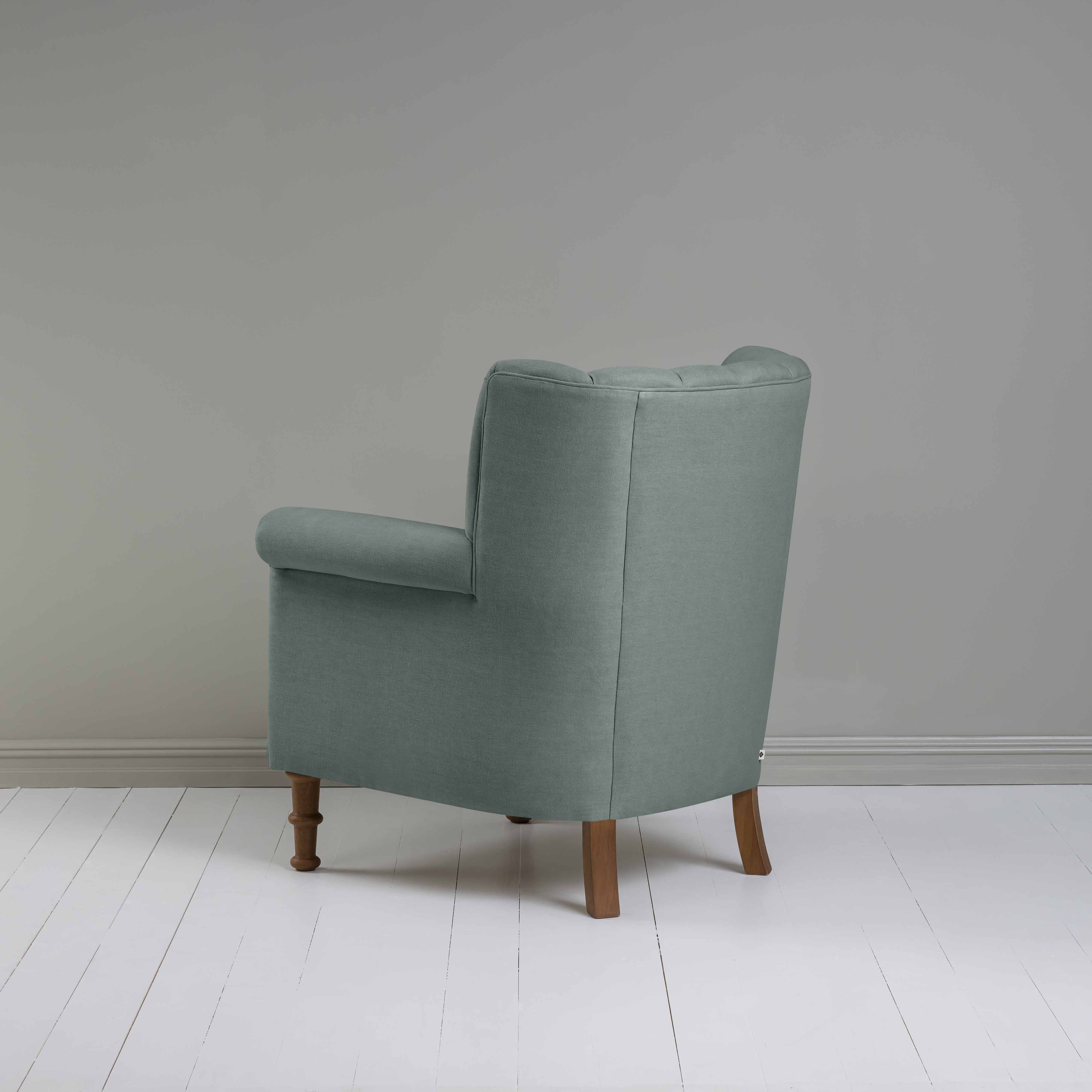  Time Out Armchair in Laidback Linen Mineral, Back View - NiX 