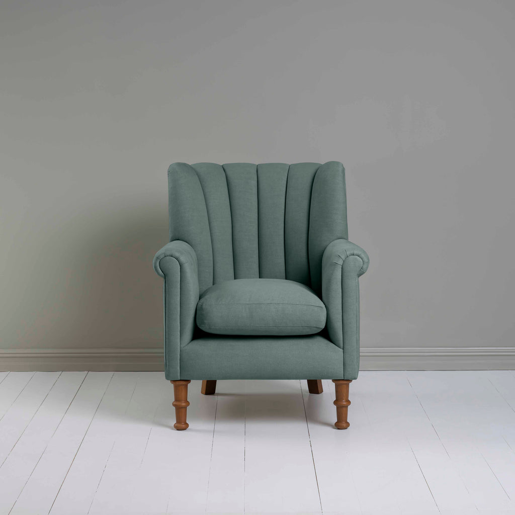  Time Out Armchair in Laidback Linen Mineral Front View - NiX 