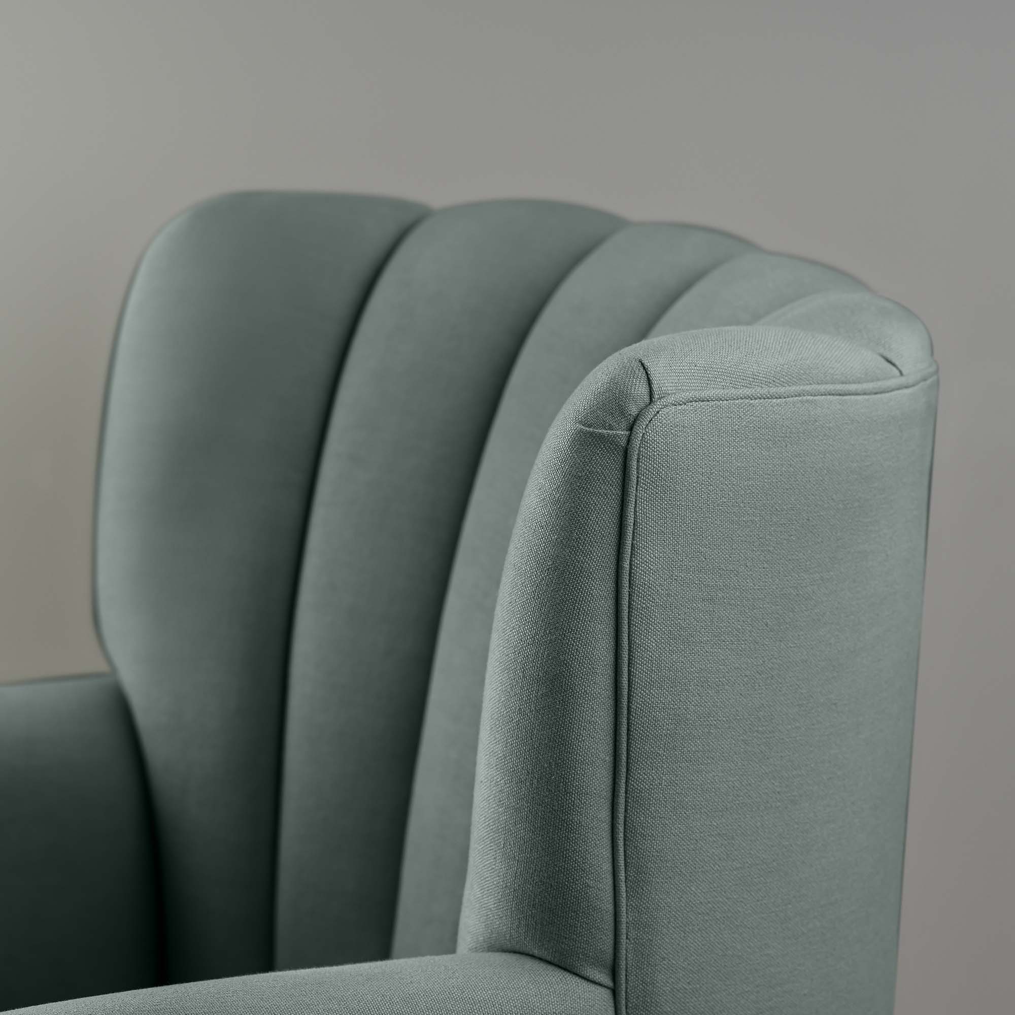  Time Out Armchair in Laidback Linen Mineral, High Back Design Closeup View - NiX 