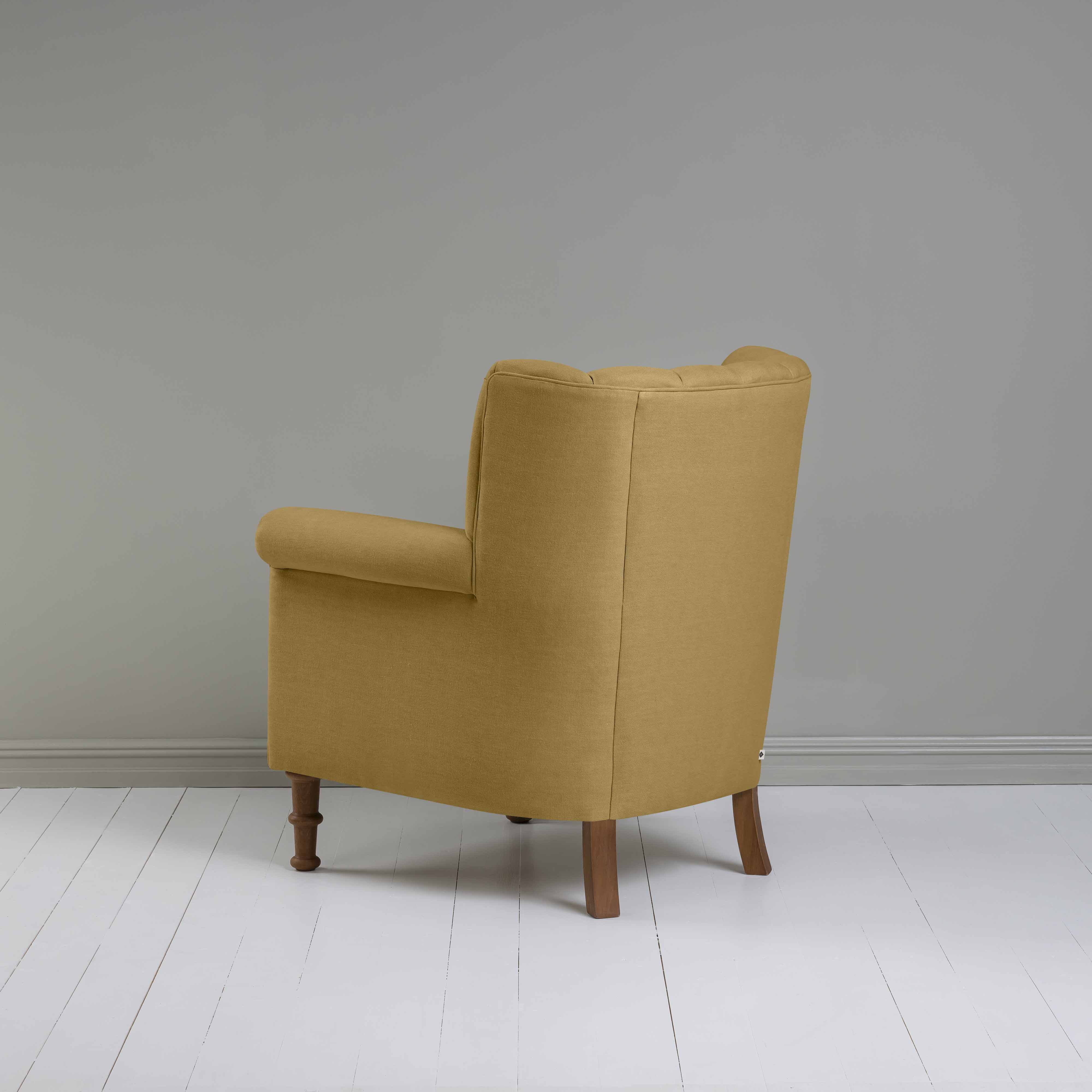  Time Out Armchair in Laidback Linen Ochre, Back View - NiX 