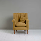  Time Out Armchair in Laidback Linen Ochre, Front View With Matching Cushion - NiX 