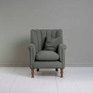  Time Out Armchair in Laidback Linen Shadow, Front View With Matching Cushion on it - NiX 