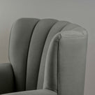  Time Out Armchair in Laidback Linen Shadow, High Back Design Closeup - NiX 