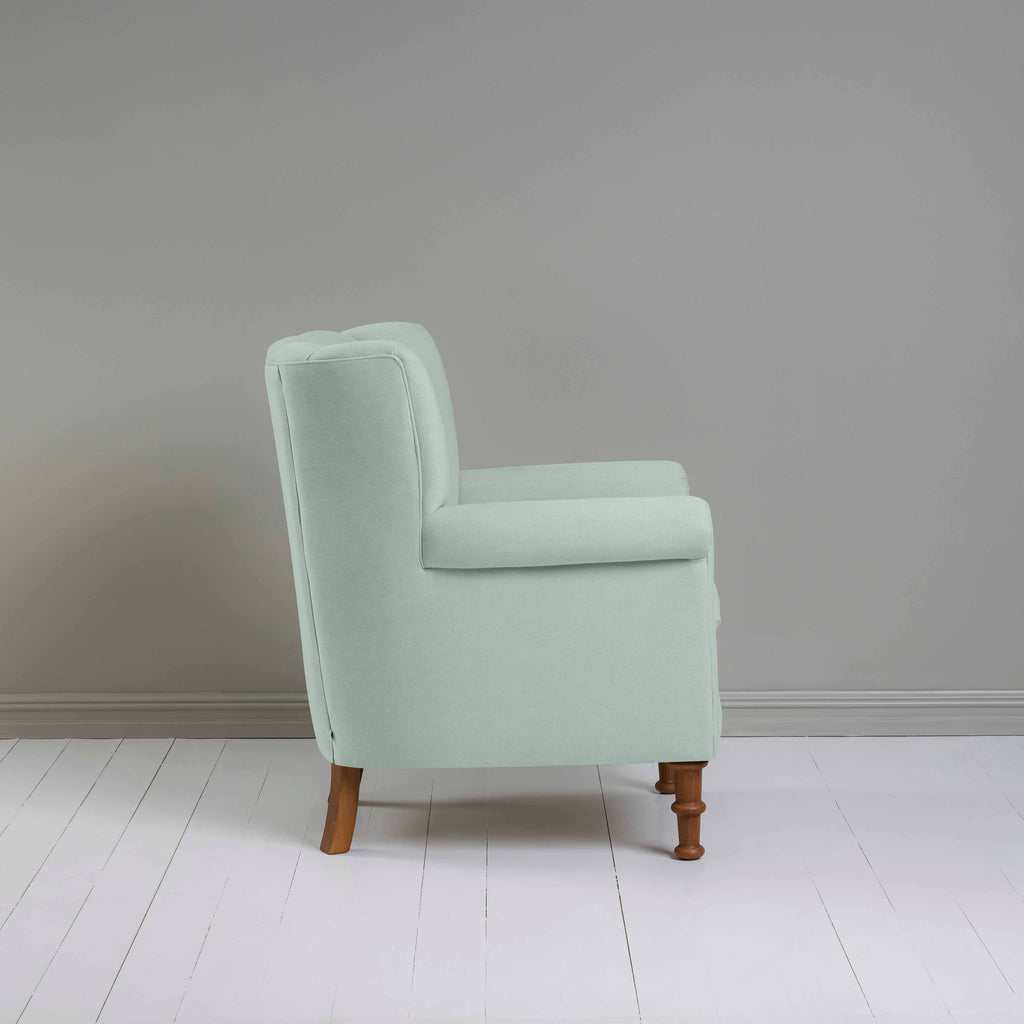  Time Out Armchair in Laidback Linen Sky, Side View - NiX 