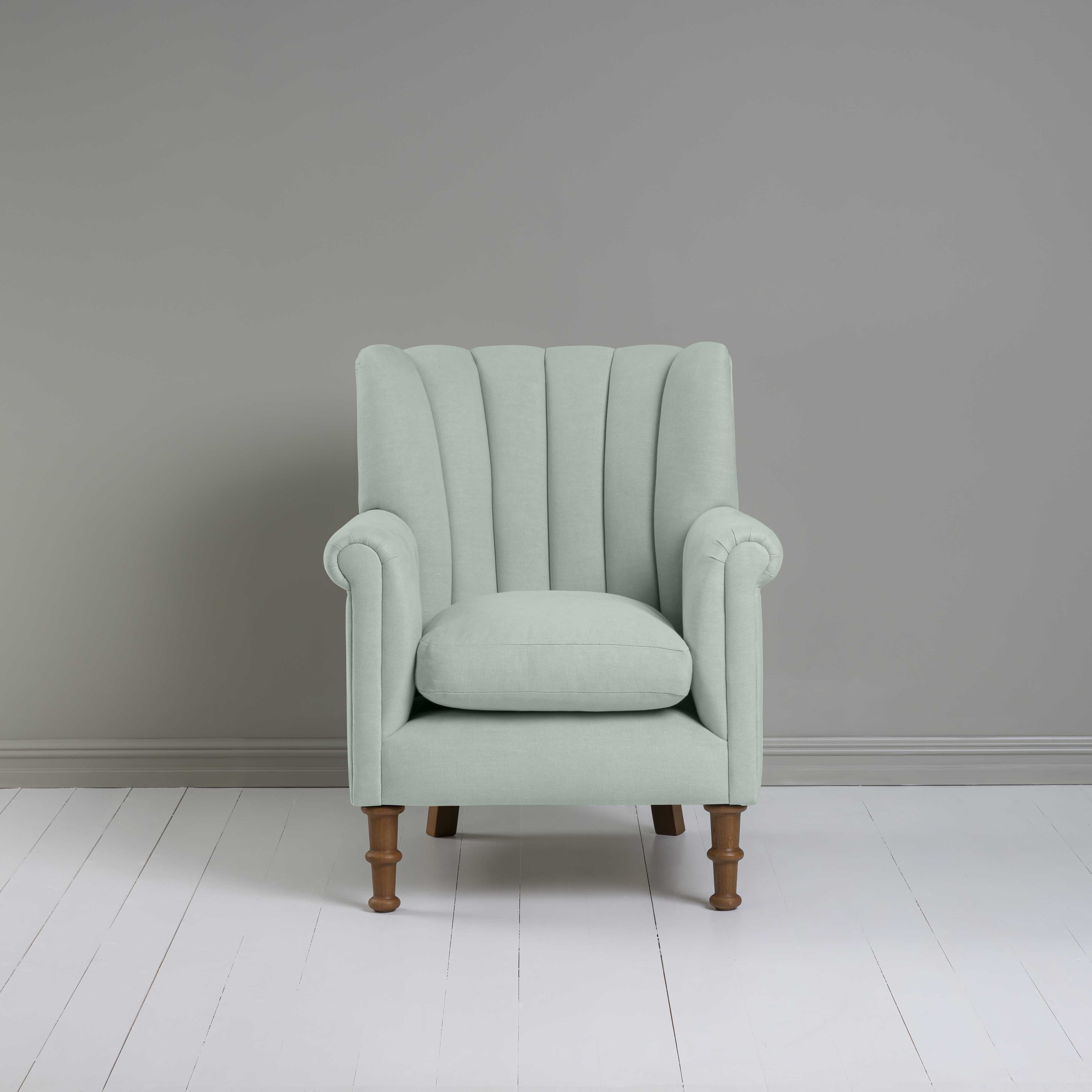  Time Out Armchair in Laidback Linen Sky Front View - NiX 