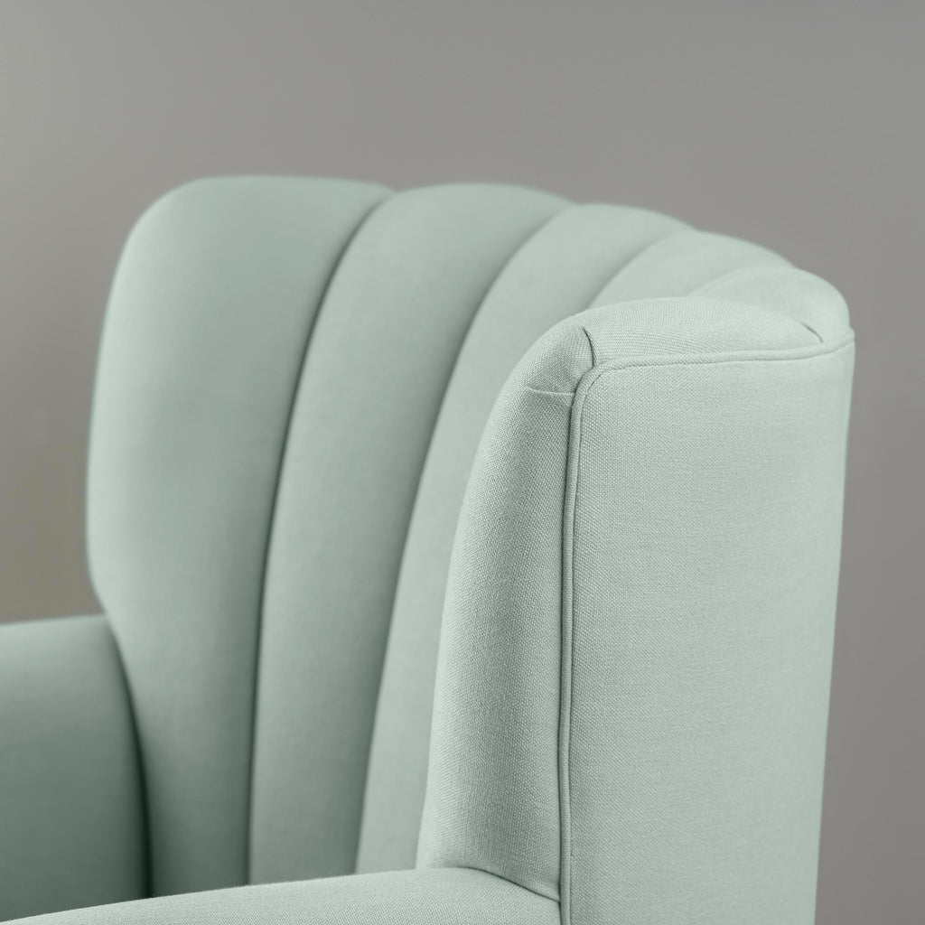  Time Out Armchair in Laidback Linen Sky, High Back Design Closeup - NiX 