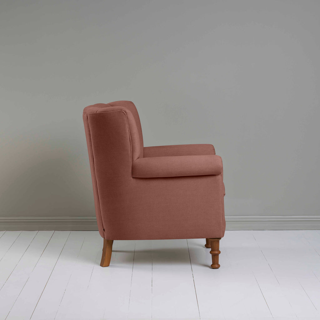  Time Out Armchair in Laidback Linen Sweet Briar, Side View - NiX 