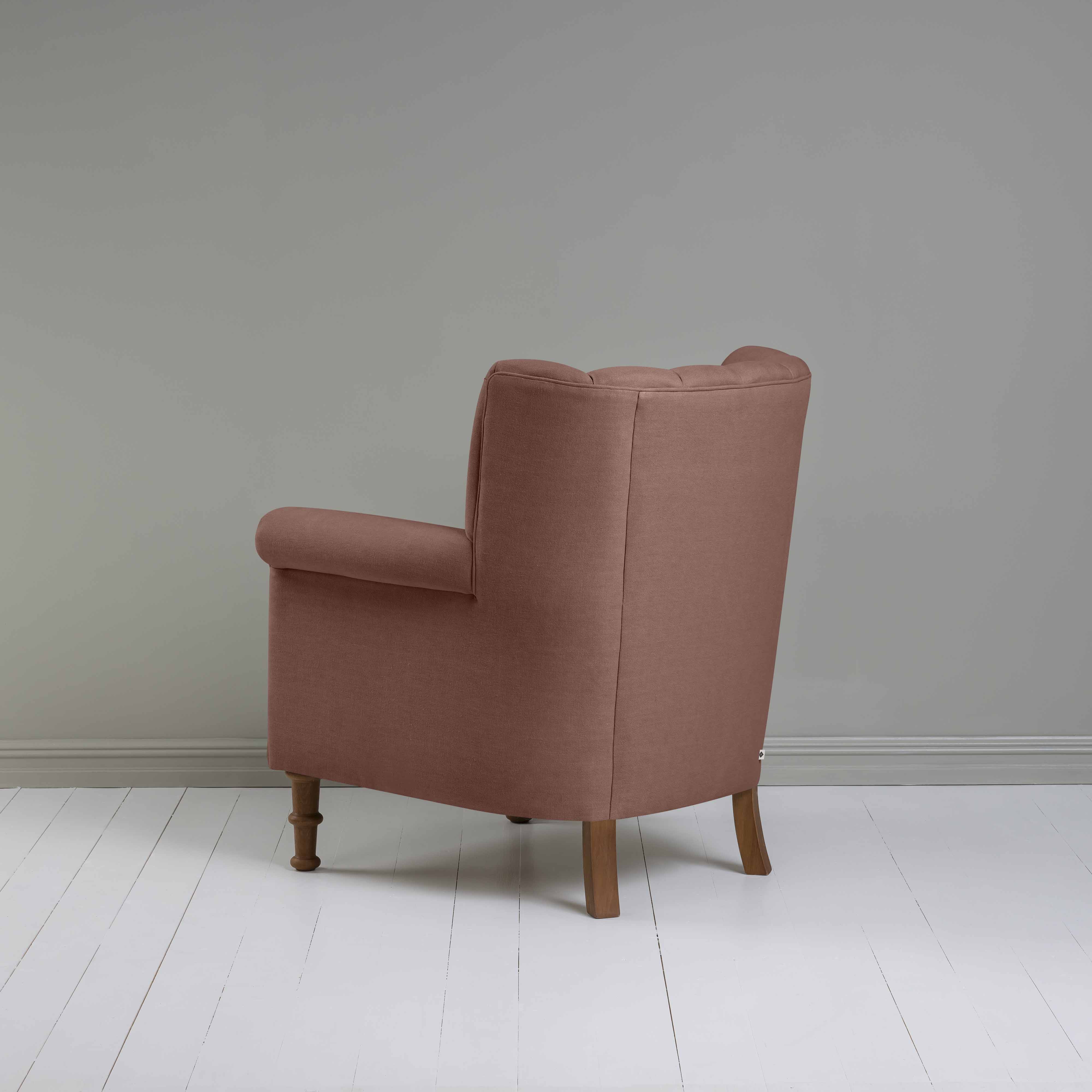  Time Out Armchair in Laidback Linen Sweet Briar, Back View - NiX 