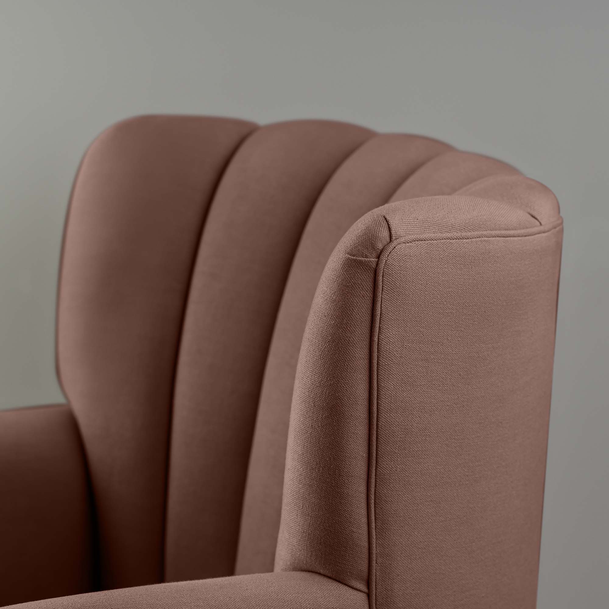  Time Out Armchair in Laidback Linen Sweet Briar, High Back Design Closeup - NiX 